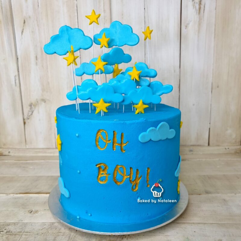 Clouds and Stars Baby Shower Cake - Image 3