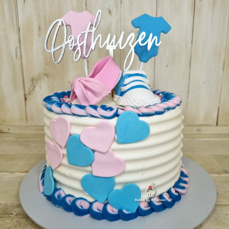 Both Gender Shoes Baby Shower Cake