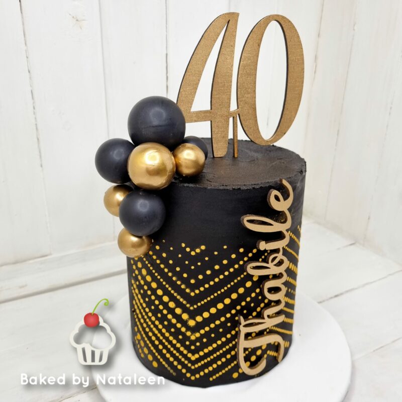 Black And Gold Birthday Cake (2) - Image 2