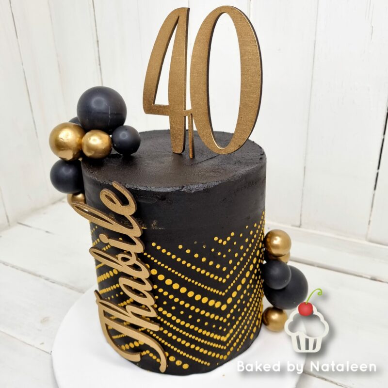 Black And Gold Birthday Cake (2) - Image 3
