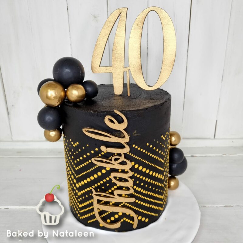 Black And Gold Birthday Cake (2) - Image 4