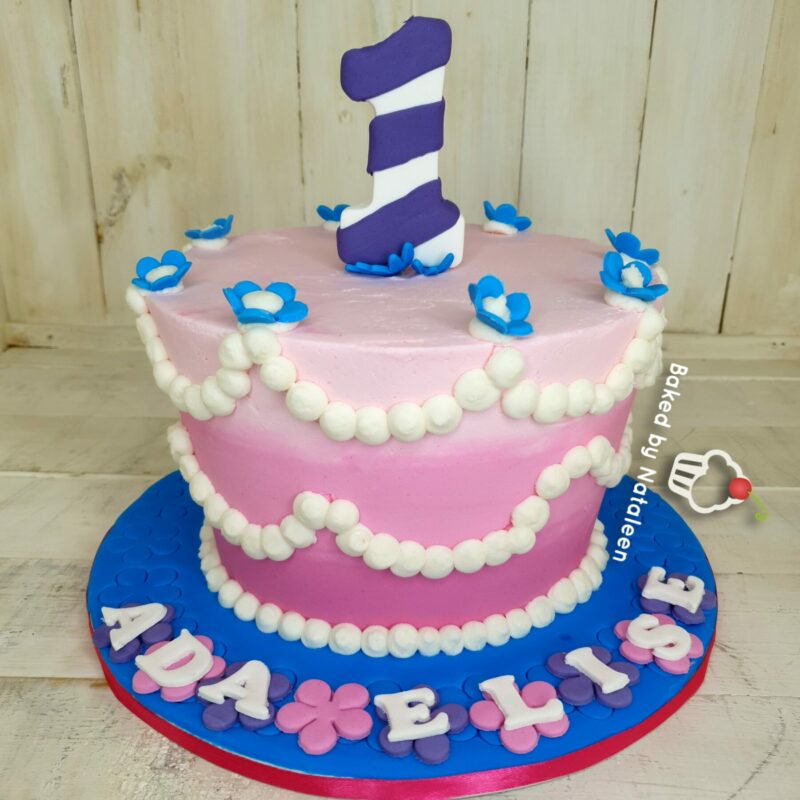 Flowers First Birthday Cake