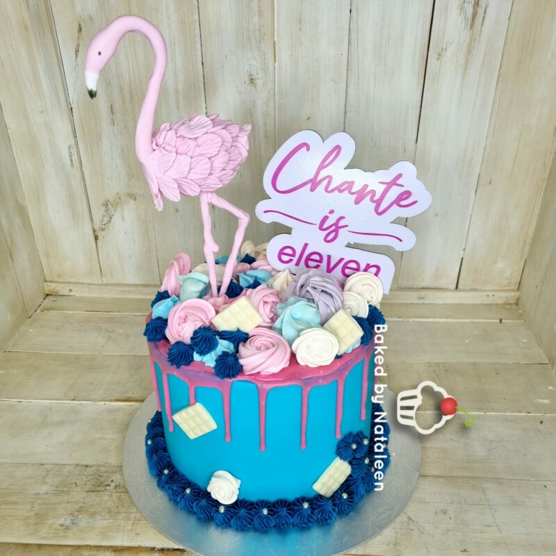 Flamingo Drip Birthday Cake