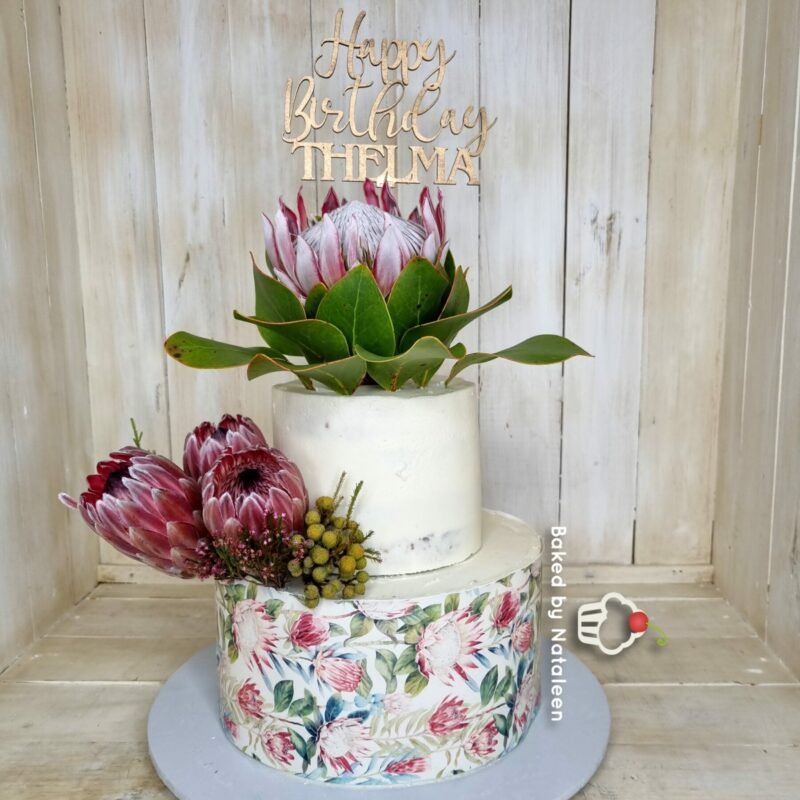 Protea 2 Tier Birthday Cake