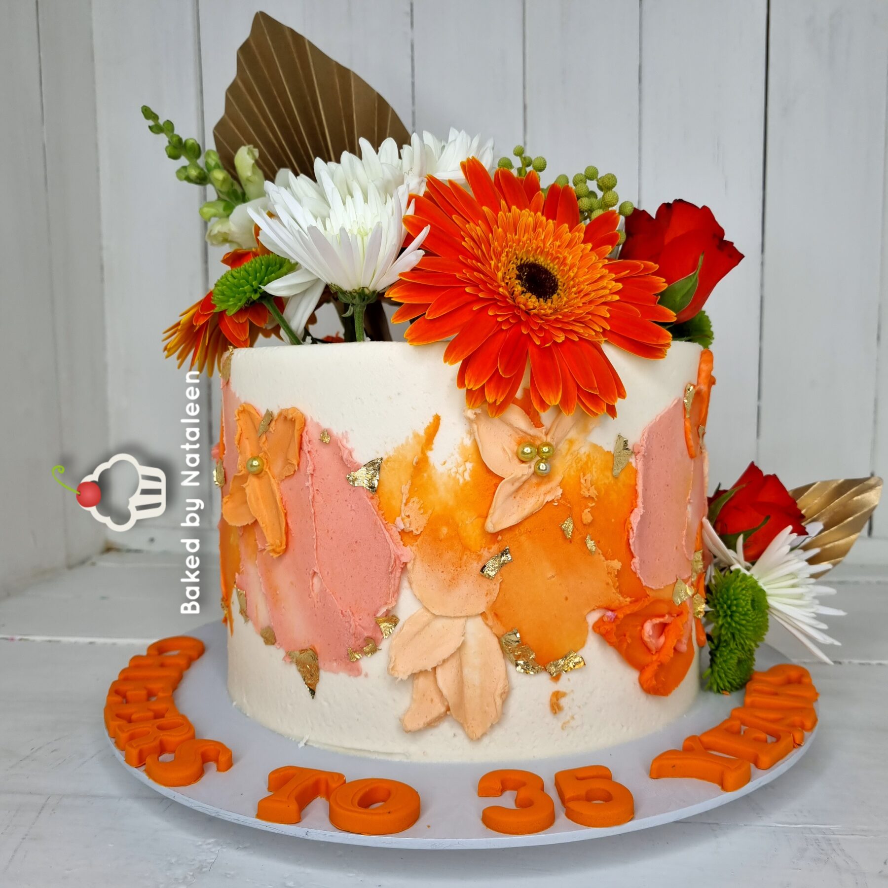 Colourful Palm Leaf Buttercream Cake - Image 2