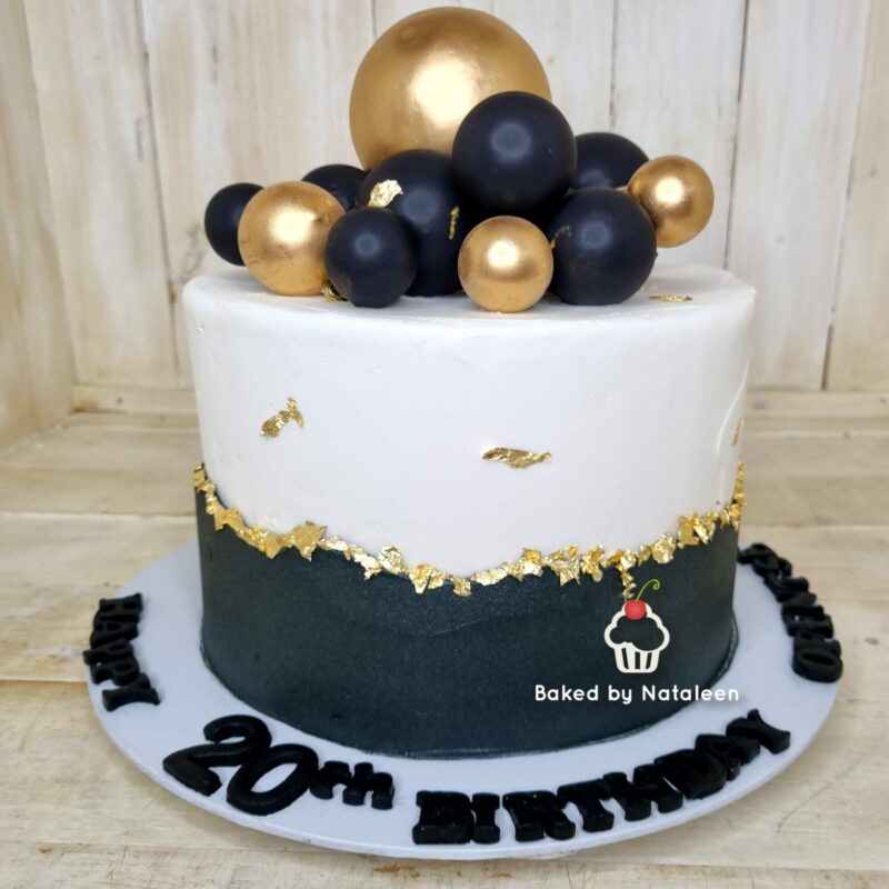 Gold and Black Buttercream Cake 2