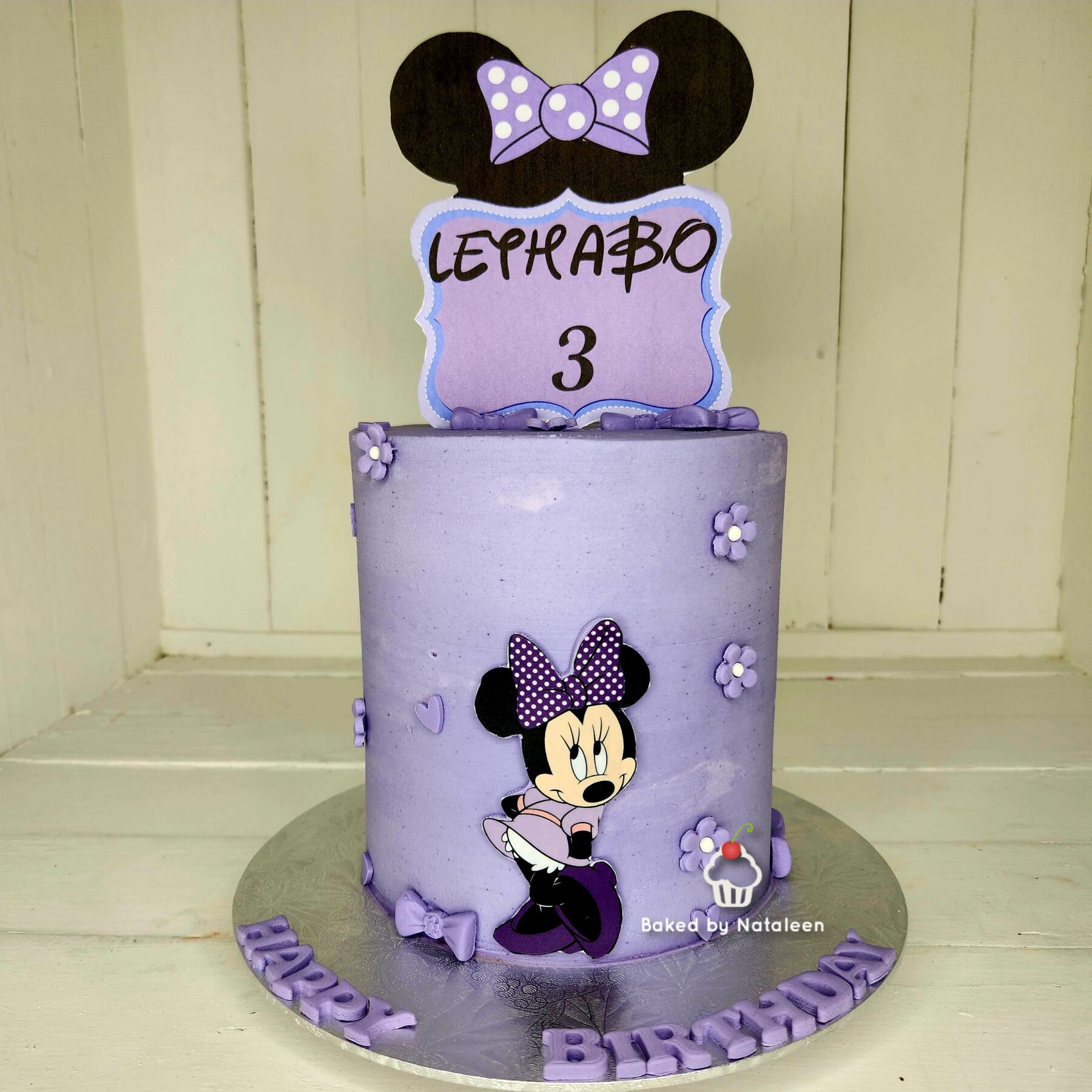 Purple Minnie Mouse Birthday Cake - Image 2