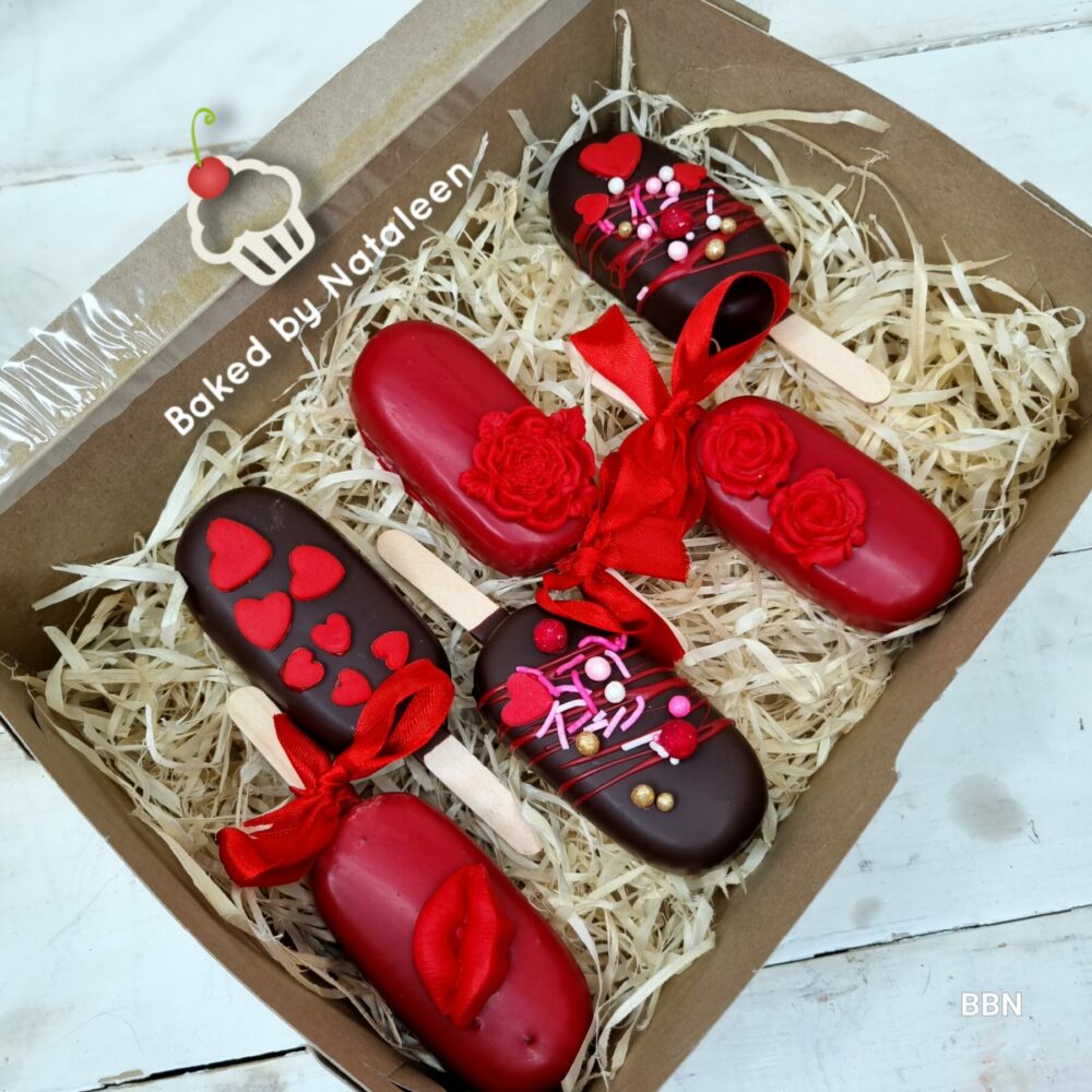 Valentines Red and Chocolate Cakesicles