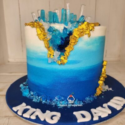 Blue Crystal Buttercream Cake