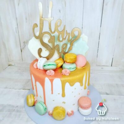 He Or She Autumn Gender Reveal Cake