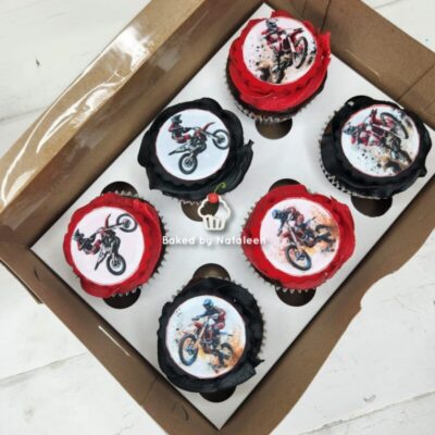 Motorbike Racing Red And Black Cupcakes