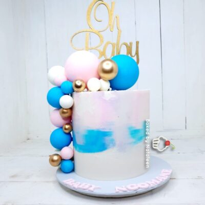Oh Baby Pink And Blue Cake