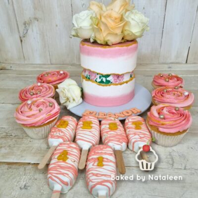 Peach Floral Cakesicles