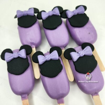 Purple Minnie Mouse Cakesicles