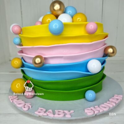 Rainbow Baby Shower Cake