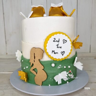 Sage Green Baby Shower Cake