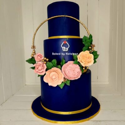 Midnight Elegance 3 Tier Wedding Cake