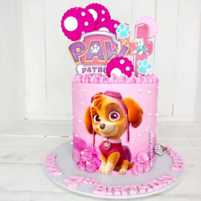 Skye Paw Patrol Pink Birthday Cake