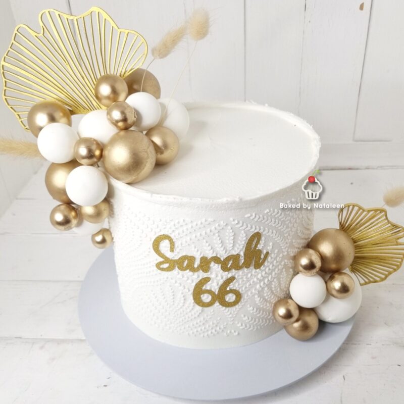 Trending Gold and White Birthday Cake