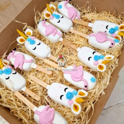Unicorn and Flamingo Cakesicles