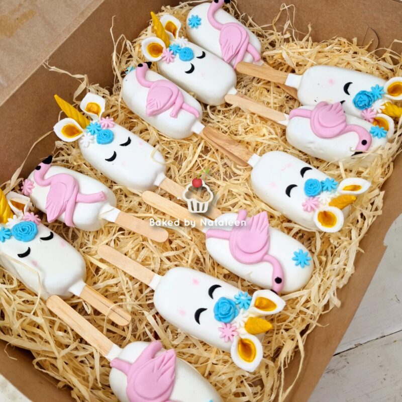 Unicorn and Flamingo Cakesicles
