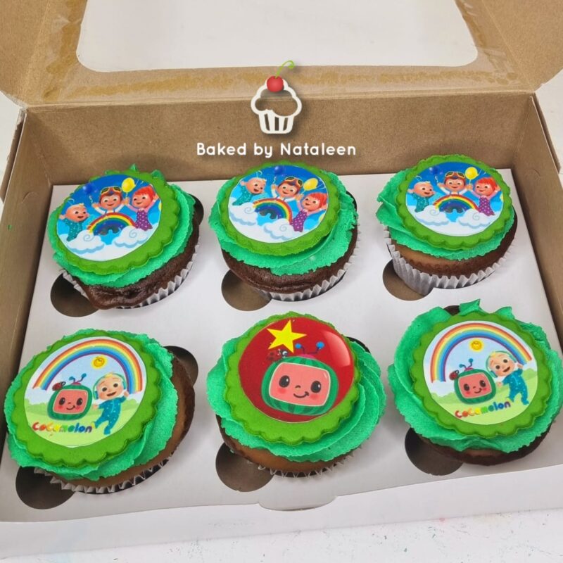 Light Green Cocomelon Cupcakes