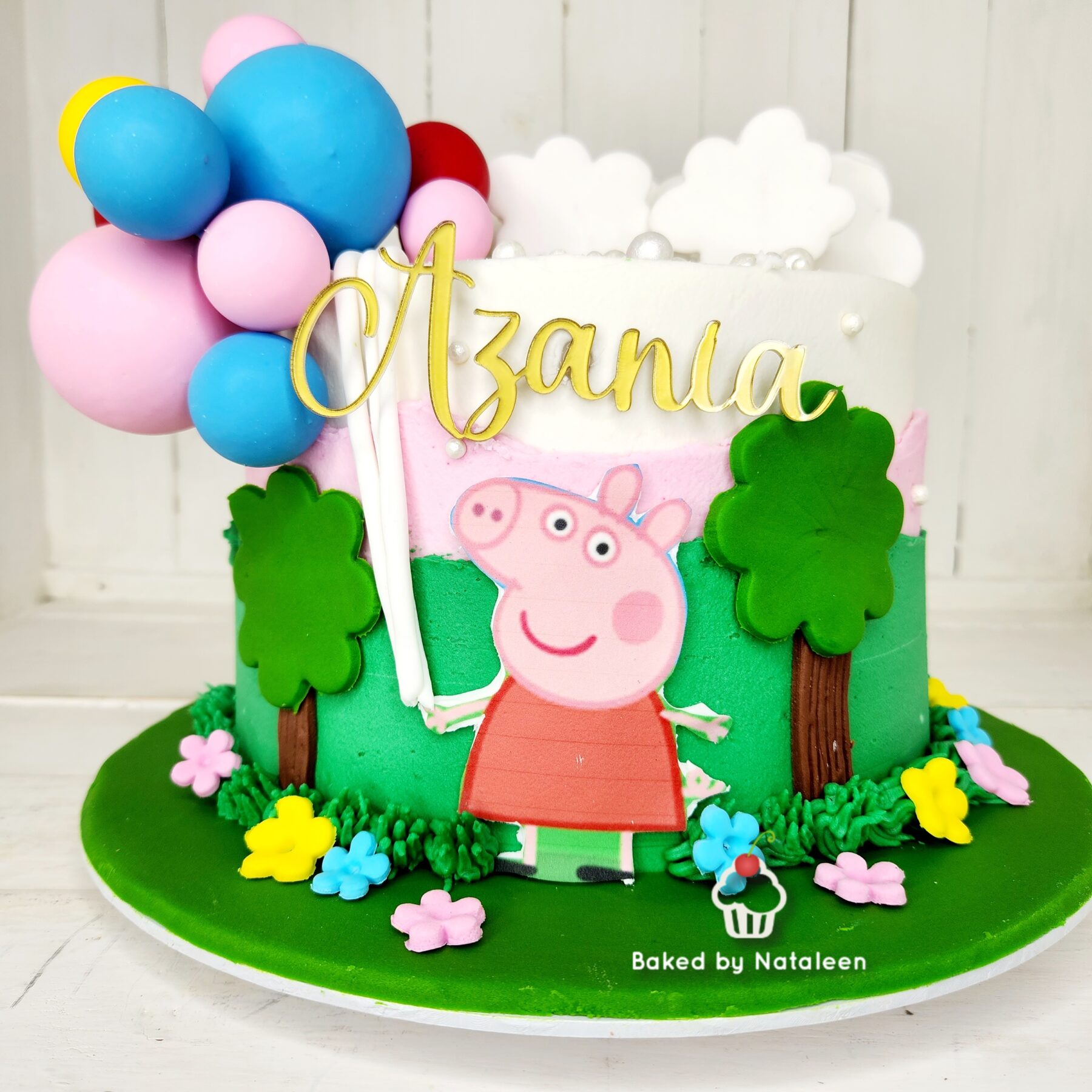 Peppa Pig Holding Balloons Cake - Image 2