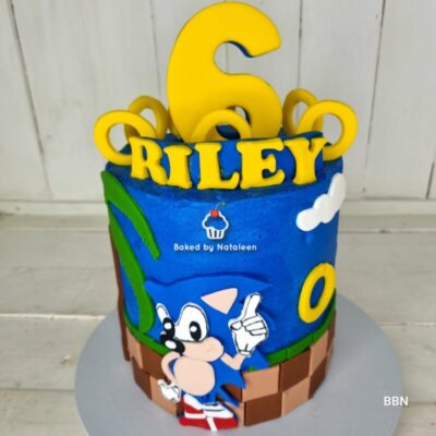 Sonic The Hedgehog Cake With Fondant Detail