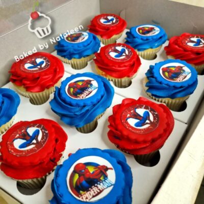 Red And Blue Spiderman Cupcakes 1