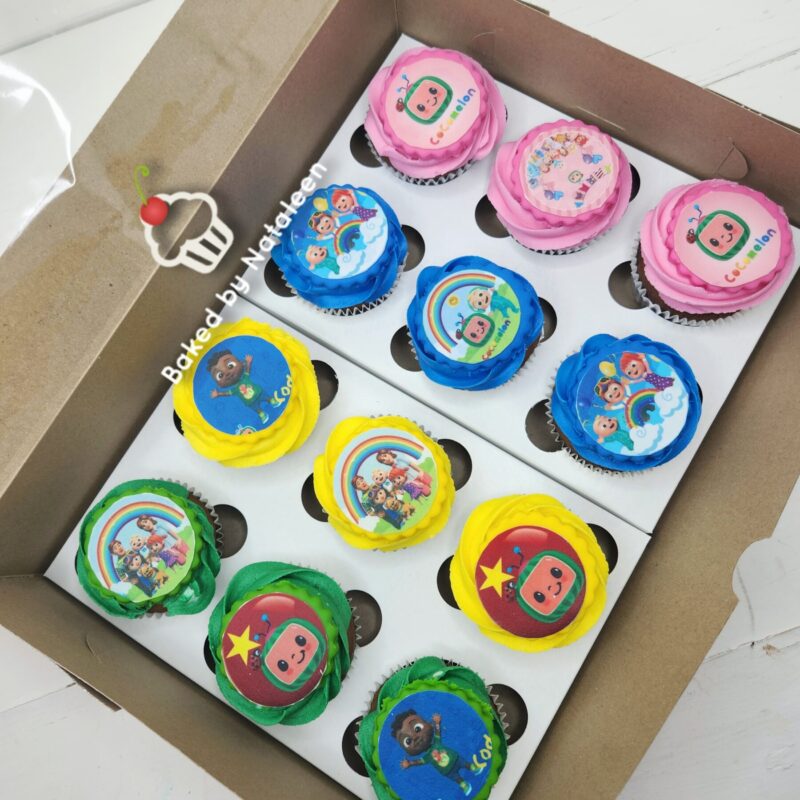 Multi Coloured Cocomelon Cupcakes