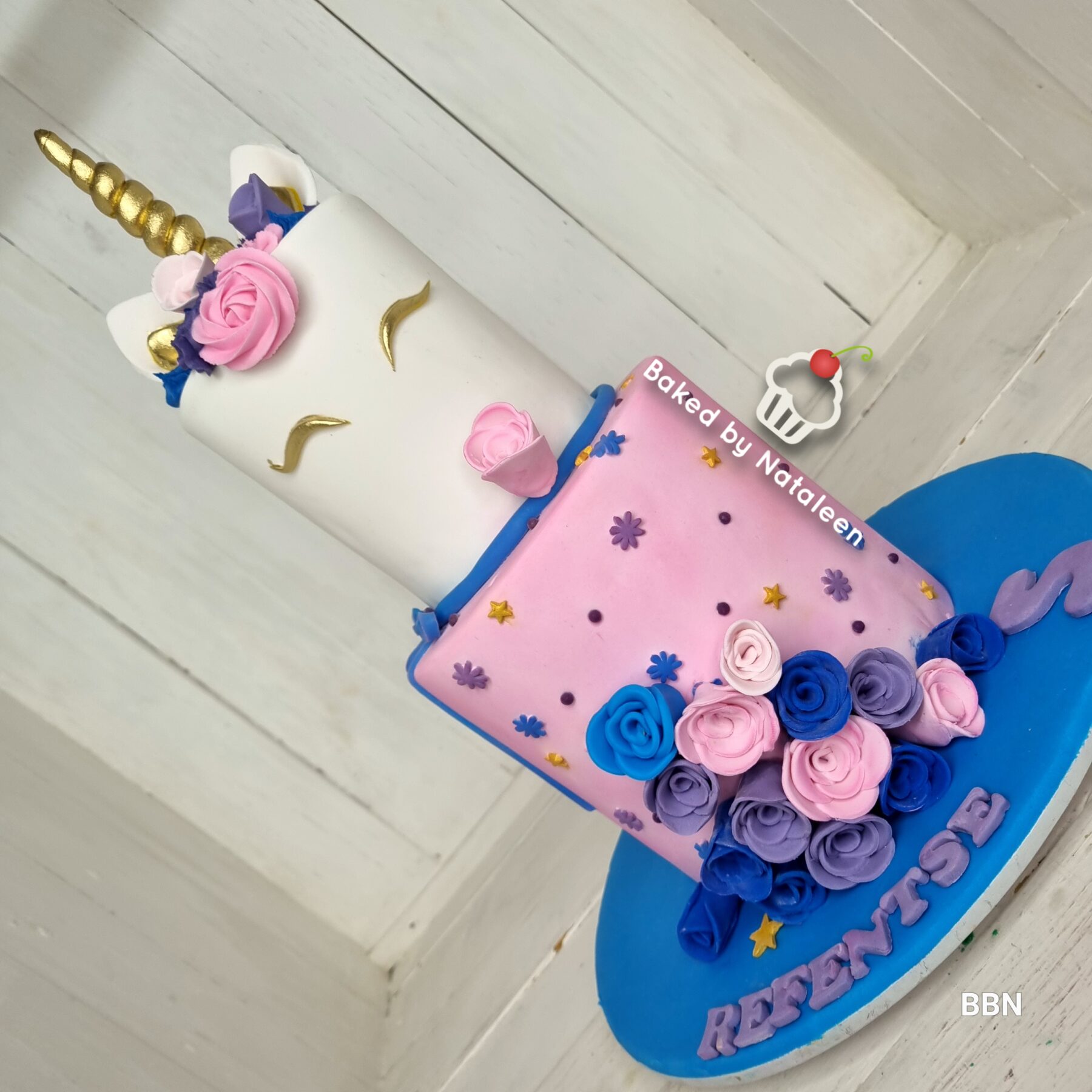 Unicorn 2 tier Birthday Cake (7) - Image 2