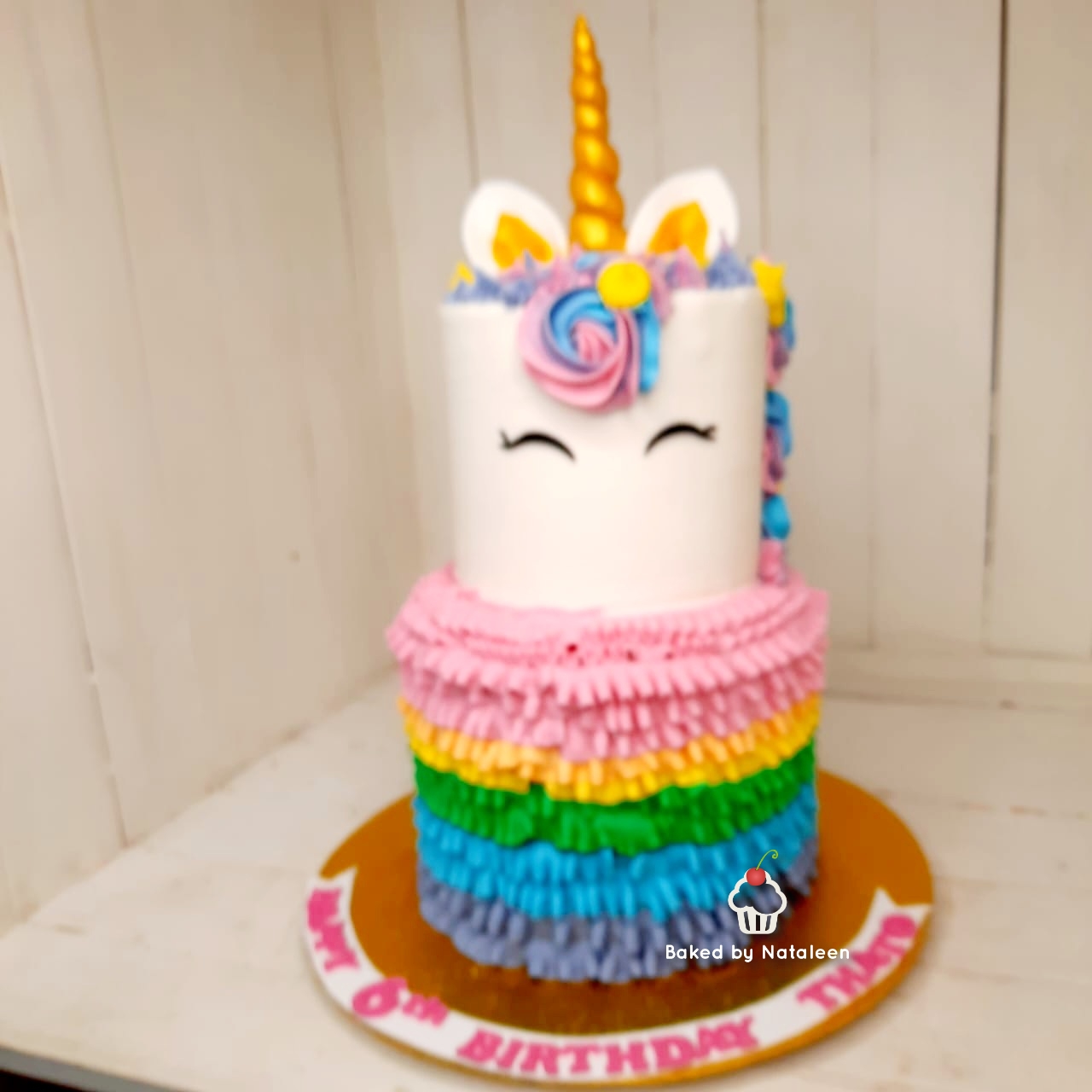 Unicorn 2 tier Birthday Cake (6) - Image 2