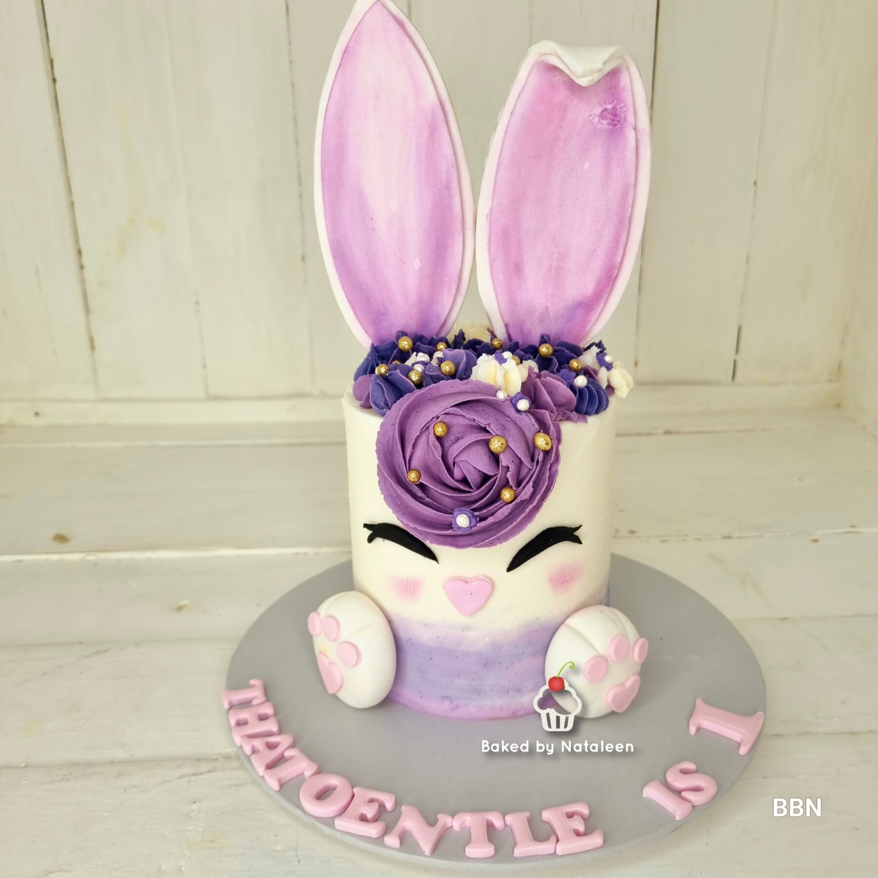 White And Purple Bunny Cake - Image 2