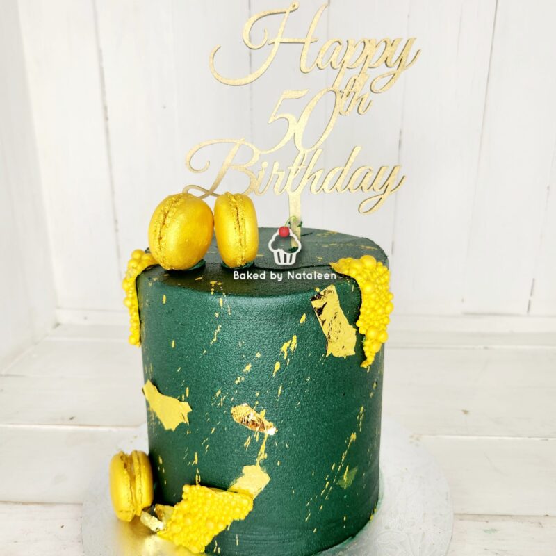 Emerald Green 50th Birthday Cake