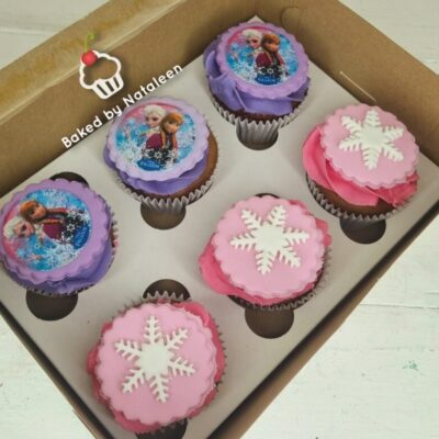 Pink And Purple Frozen Cupcakes