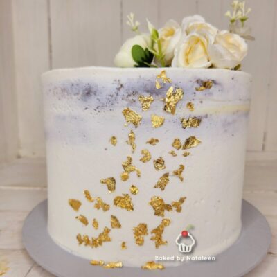 Naked Cake With Gold Leaf