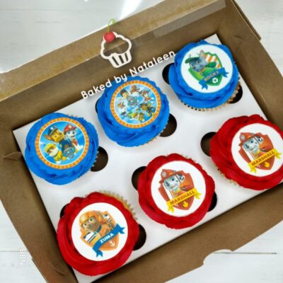 Red And Blue Paw Patrol Cupcakes