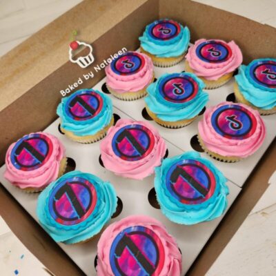Pink and Blue TikTok Cupcakes