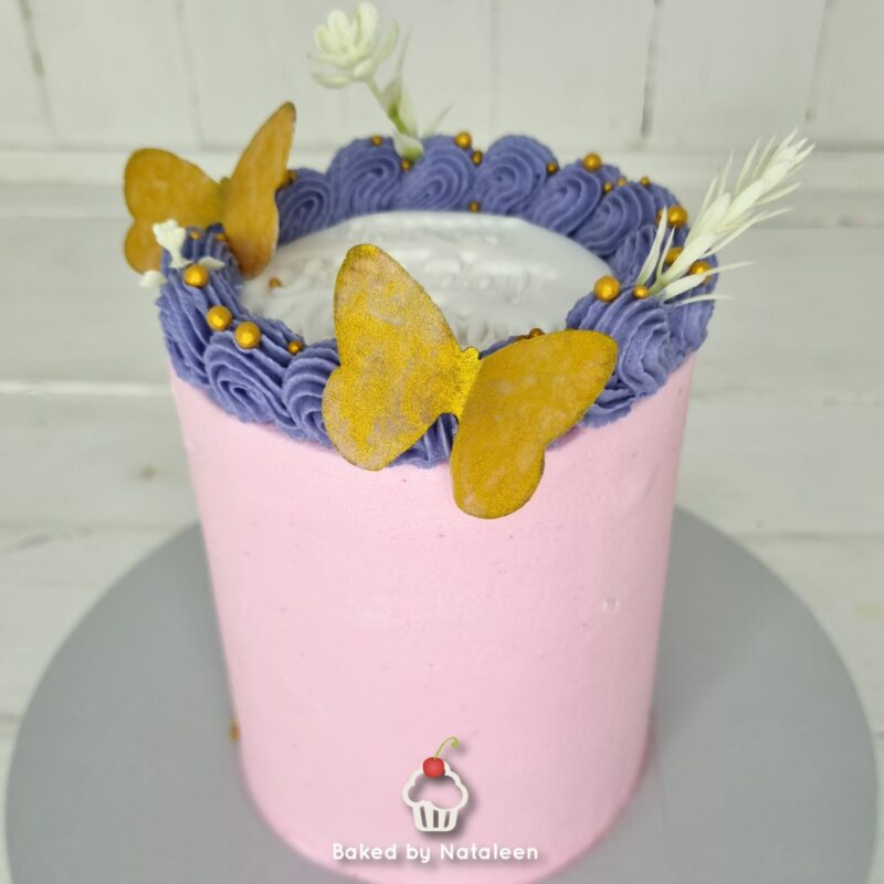 Pink And Purple Butterfly Cake