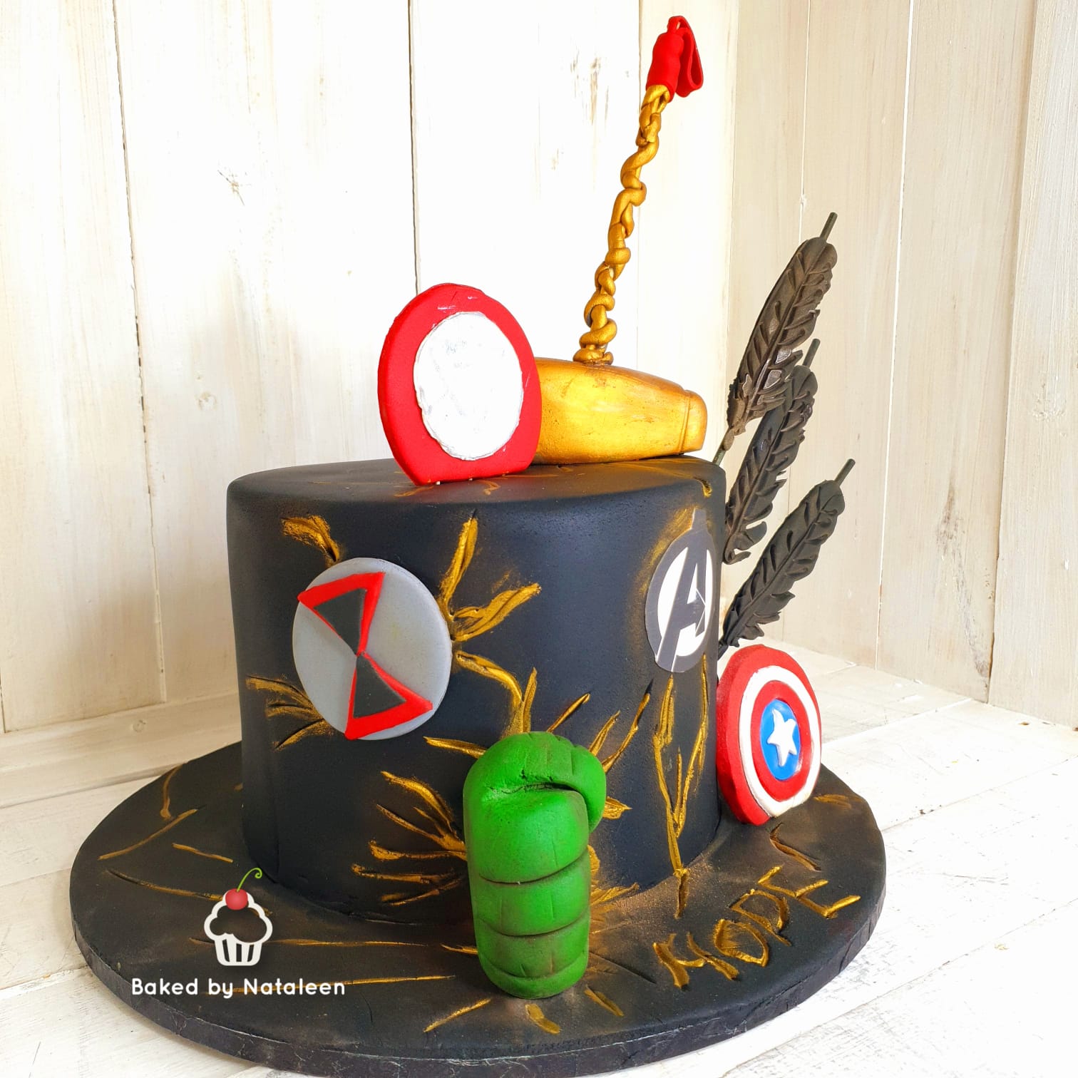 Avengers Superhero Fondant Birthday Cake - Image 3