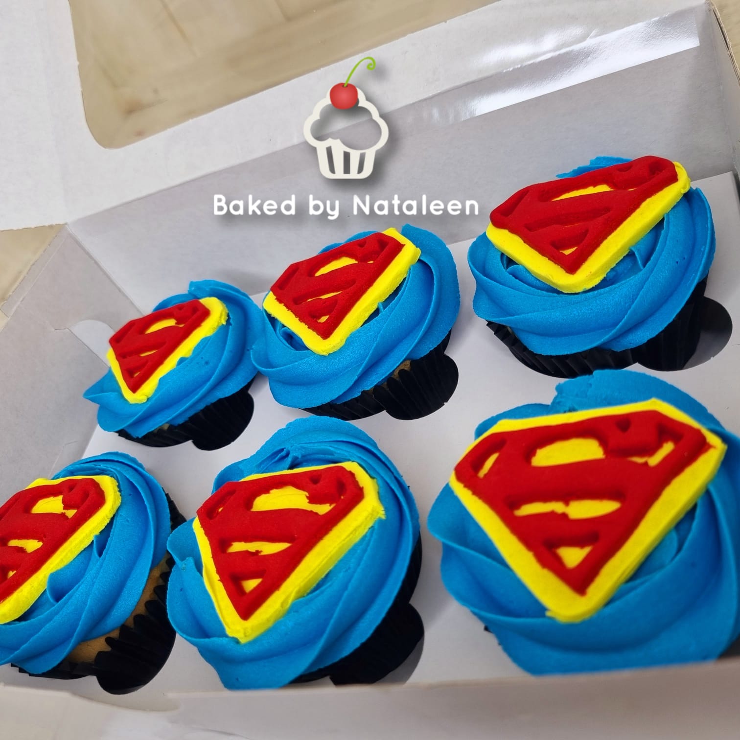 Superman Logo Cupcakes