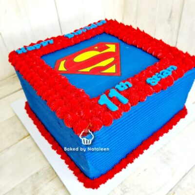 Square Superman Buttercream Cake