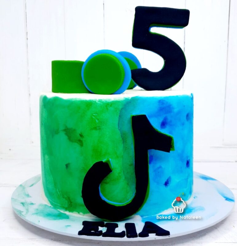 Blue And Green TikTok Cake