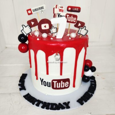 YouTube Birthday Drip Cake