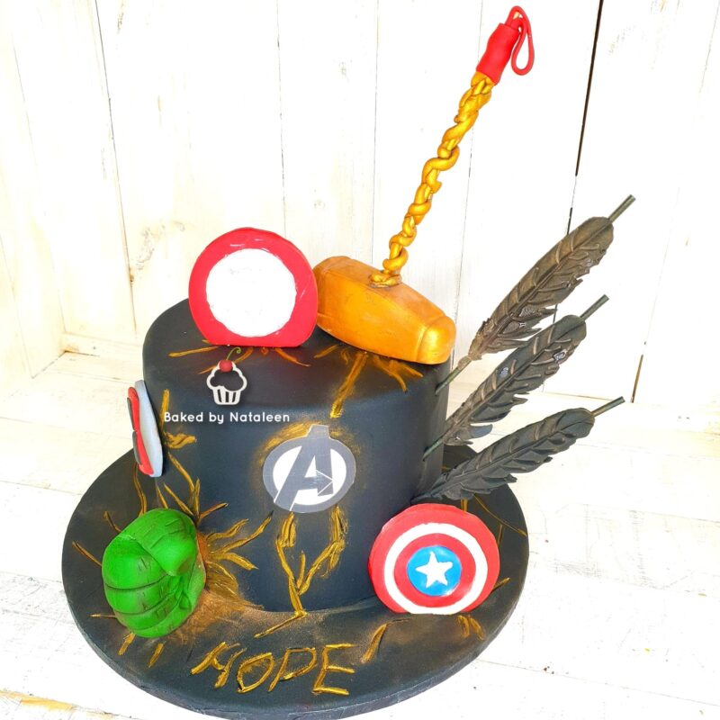 Avengers Superhero Fondant Birthday Cake - Image 4
