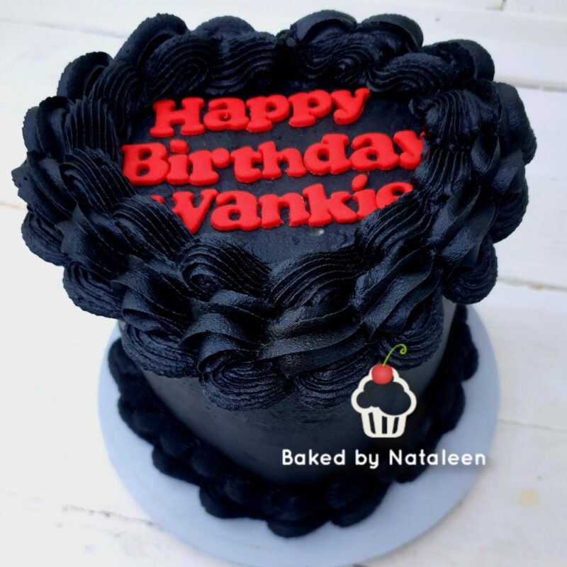 Black Heart Buttercream cake