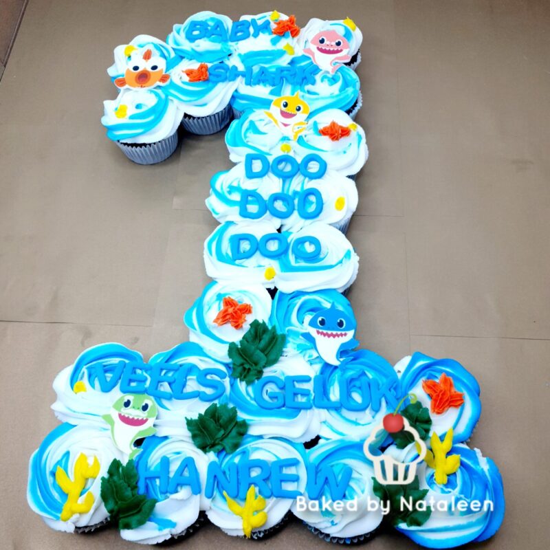 Pull Away Baby Shark Cupcake Cake