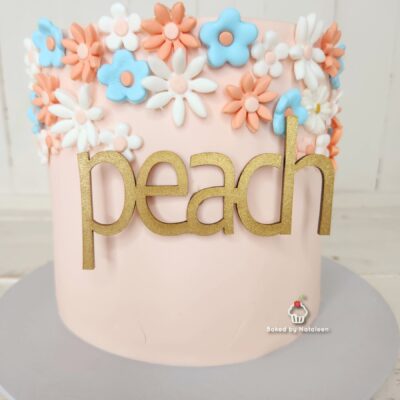 Peach Fondant Birthday Cake
