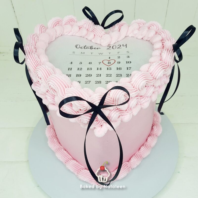 Pink Vintage Heart Birthday Cake - Image 3