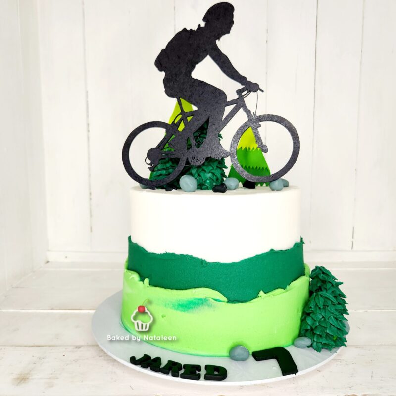 Mountain Biker Fault Line Birthday Cake